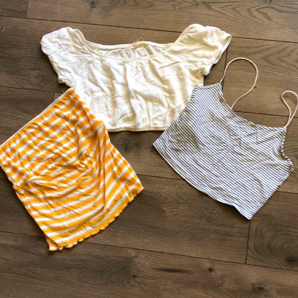 Set of three tiny tops Two size small, one size medium
